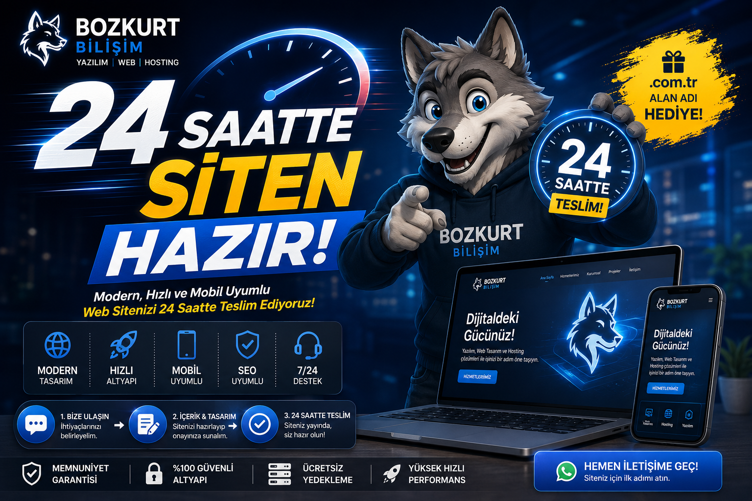24 saatte Siten Olsun Bozkurt Bilişim kampanyası