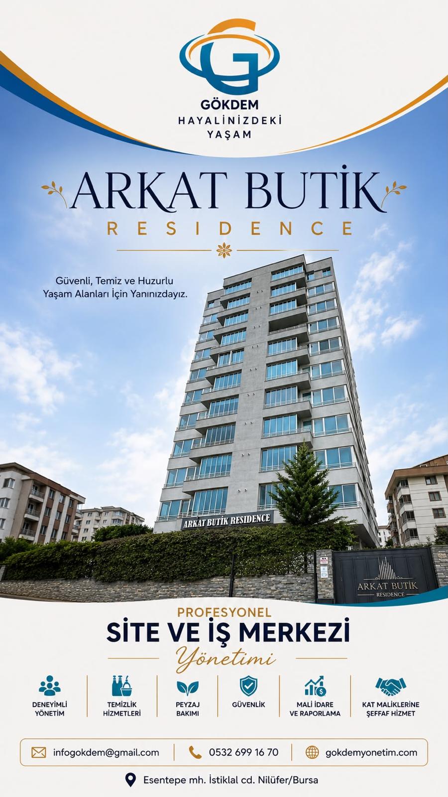 Arkat Butik Residence Gökdem Yönetim referans projesi