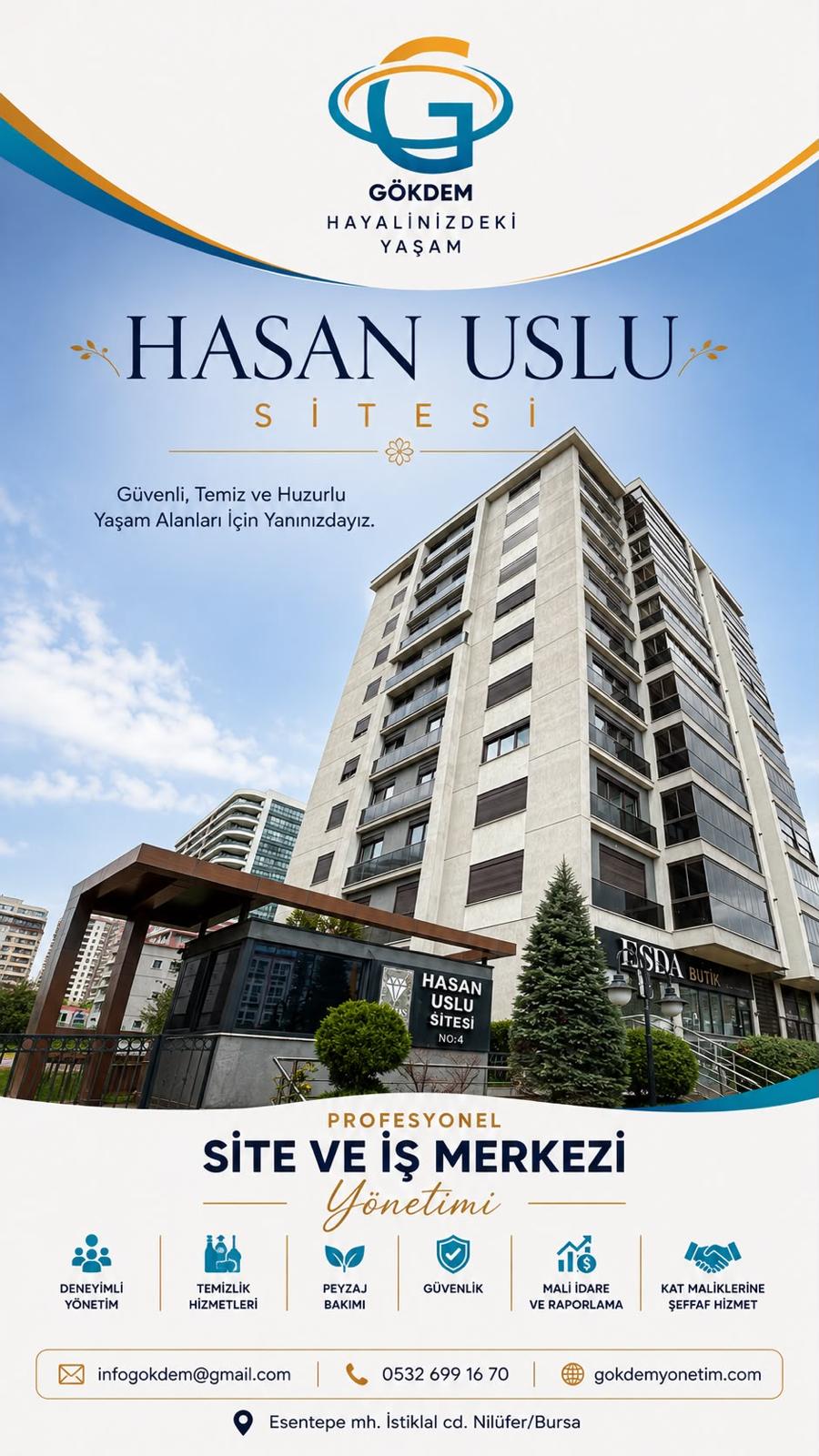 Hasan Uslu Sitesi Gökdem Yönetim referans projesi